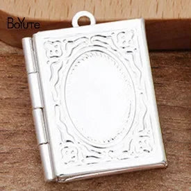 BoYuTe (10 Pieces/Lot) 19*26MM Rectangle Locket Photo customized Book Locket Pendant Floating Locket Charms customized