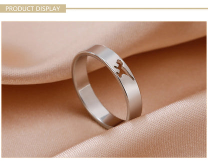 Skyrim Hollow Dinosaur Ring Stainless Steel Gold Color Tyrannosaurus Brachiosaurus Finger Rings Couple Jewelry for Women Men