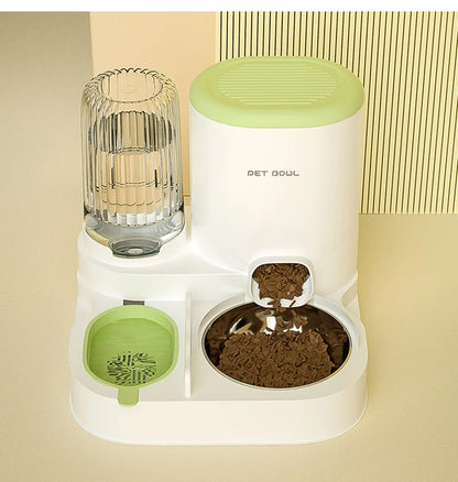 Comedero automático para gatos, cuenco de comida para gatos de gran capacidad con fuente de agua, dispensador para perros pequeños y gatos, contenedor de almacenamiento de alimentos