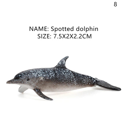 Simulation Marine Life Action Figures Ocean Animal Model Educational Toys Cake Topper,Collection Gift Shark Dolphin Hammerhead
