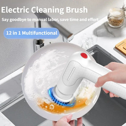 9-in-1 Electric Cleaning Brush Wireles Electric Spin Cleaning Scrubber Electric Cleaning Tool Kitchen Bathroom Cleaning Machine