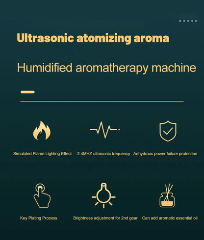 Perfume Humidifier Ultrasonic Air Humidifier With LED Lighting Simulation Colorful Flame Fragrance Machine