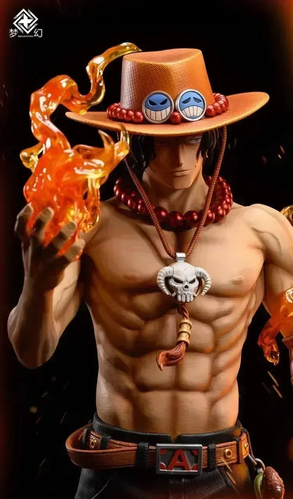 70cm New One Piece Gk Fantasy Third Anniversary 1/3 Ace Super Hugetrendy Statue Anime Decoration Christmas Collect Figures Gift