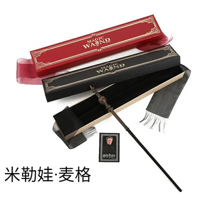 21styles Harry Magic Wand with Hot Stamping Ribbon Box Character Cards Resin Material Cosplay Hermione Prop Voldemort Potter Toy