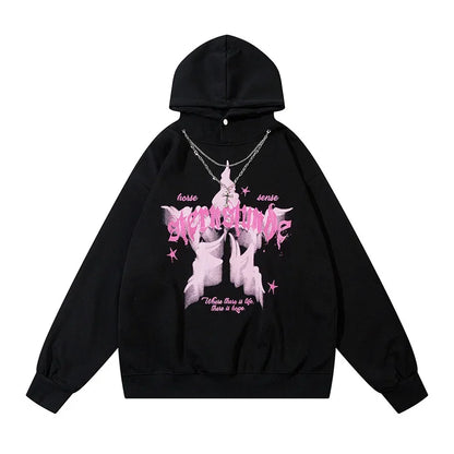 Vintage American Style Streetwear Hooded Loose-Fit Sweatshirt Jacket For Men And Women Versatile Casual Hoodies