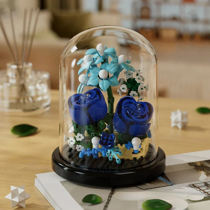Building block bouquet assembly toy children's puzzle building block toy parent-child interactive desktop decoration