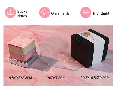3D Calendar 2025 Memo Pad Omoshiroi Block Carousel Blue Notepad Artistic 3D Paper Art Sculpture Model Desk Ornaments Novel Gift