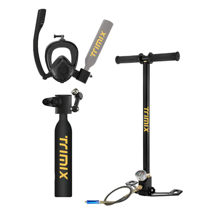 Trimix Lung Tank Dive Light: Full-Face Mask with Mini Tank for Enhanced Snorkeling