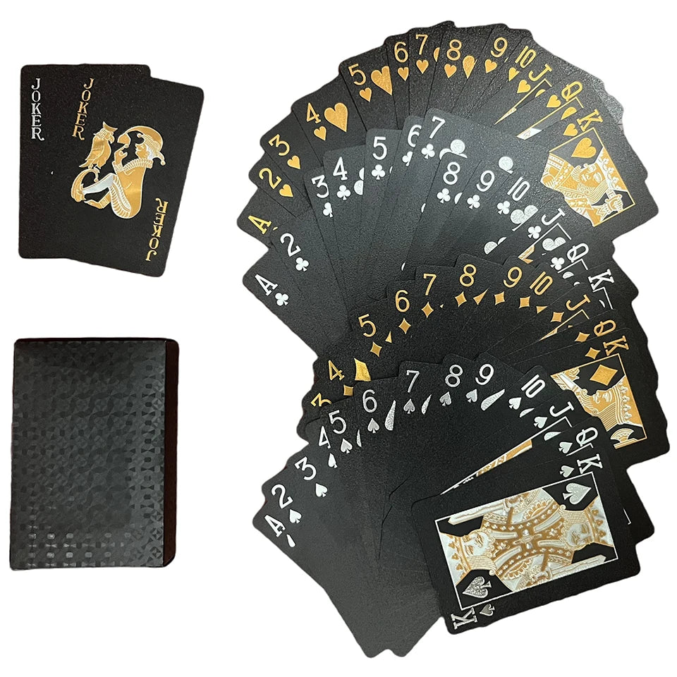 Black Gold playing cards board games child kids toys Poker Plastic Magic Waterproof deck card game set