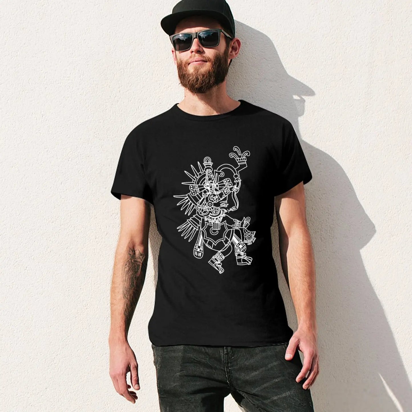Aztec Quetzalcoatl Drawing \t T-Shirt quick-drying anime clothes graphics mens shirts graphic tee