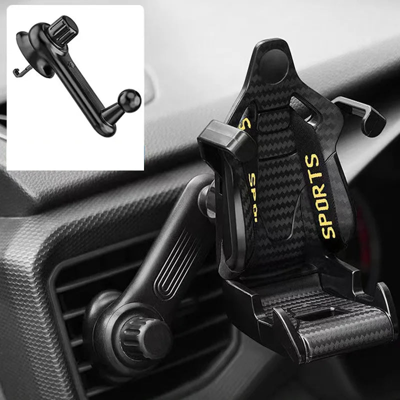 Seat Style Car Phone Holder auto Air Vent mobile phone Clip 360 degree rotatable car cellphone rack for car interior