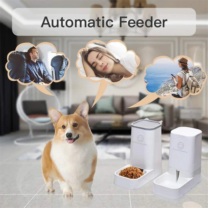 Comedero automático para gatos y perros, dispensador automático de agua, práctico para viajes de corta distancia, gran capacidad, para gatos