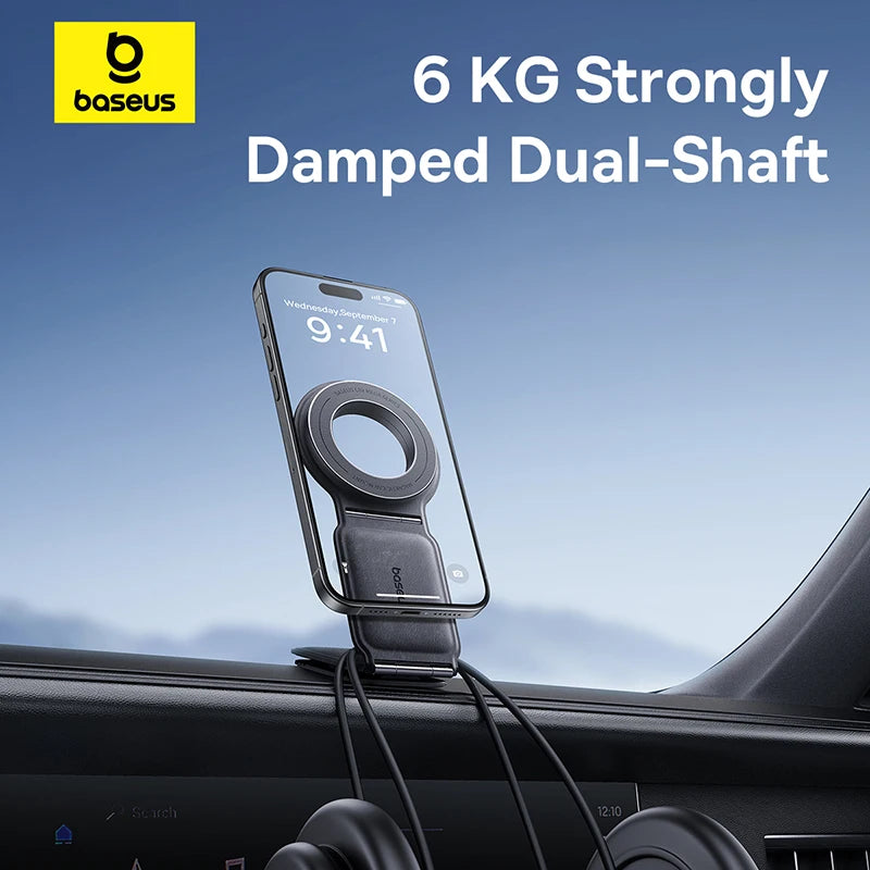 Baseus Car Phone Holder Magnetic Mobile Mount Bracket for Magsafe Foldable Car Phone Holder for iPhone 15 14 13 12 For Samsung