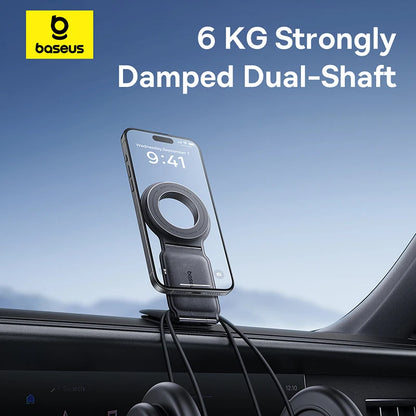 Baseus Car Phone Holder Magnetic Mobile Mount Bracket for Magsafe Foldable Car Phone Holder for iPhone 15 14 13 12 For Samsung