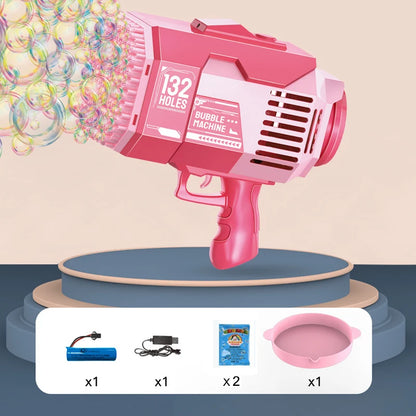 Pistolet à bulles automatique Machine à bulles de savon électrique LED N-Hole Bubble Maker Blower Bubble Guns Jouet Jeu de plein air Cadeau de fête de mariage