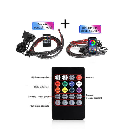 Attractive Car Atmosphere Lights, Colorful Chassis Light, LED Lights Strip Modified, Bluetooth APP Decorative Light Strip
