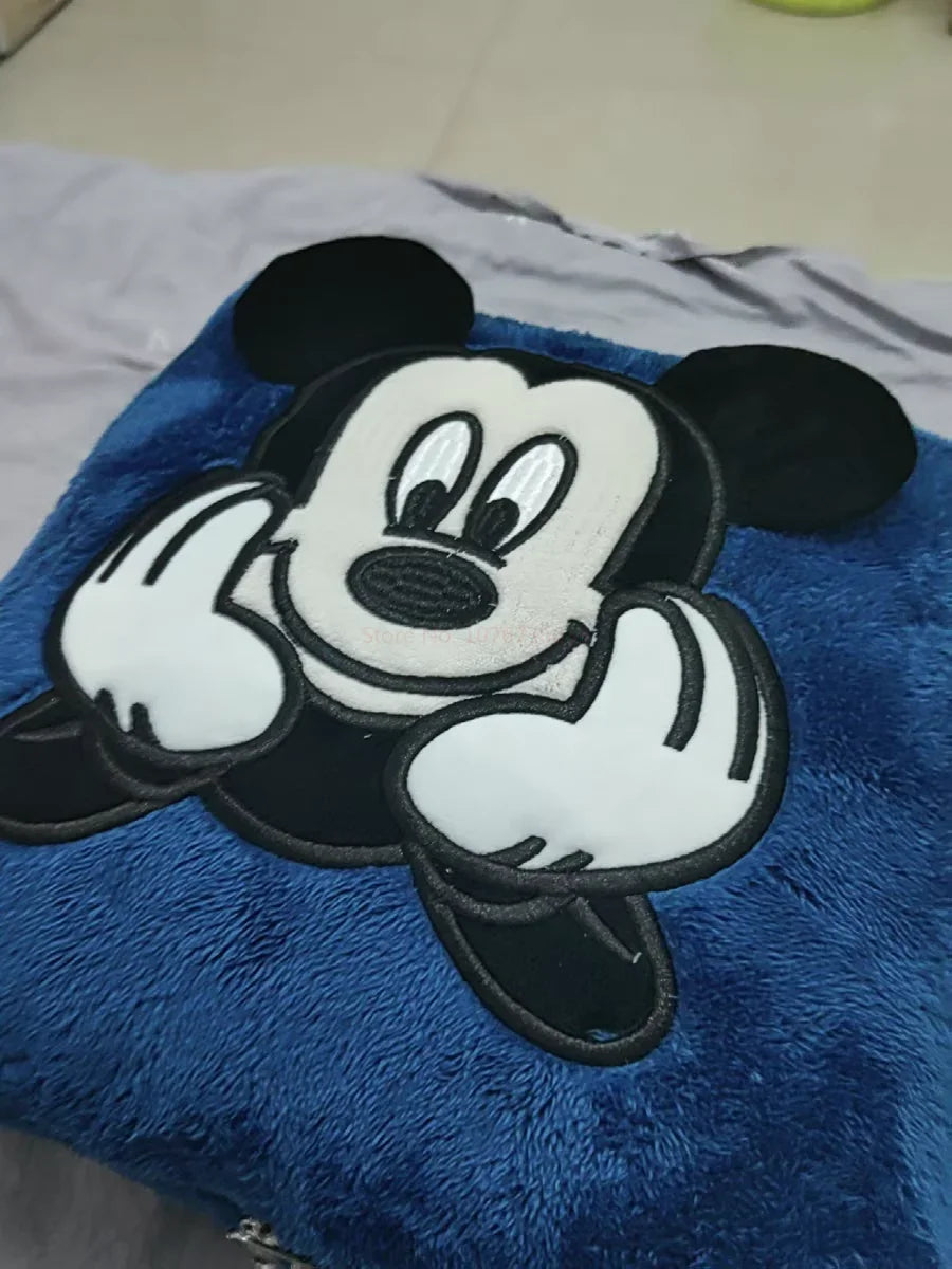 Stitch Disney Throw Pillow Blankets Two In One Kawaii Flannel Pillow Thickened Nap Blanket Living Room Cute Decoration Bedroom