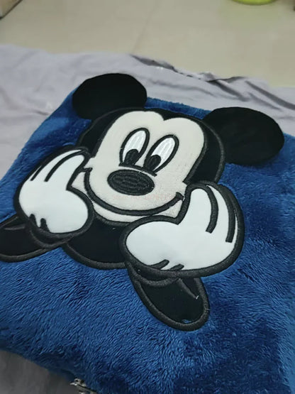 Stitch Disney Throw Pillow Blankets Two In One Kawaii Flannel Pillow Thickened Nap Blanket Living Room Cute Decoration Bedroom