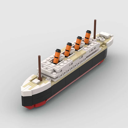 RMS Cruise Sank Titanic Break In Half With Case Model Sets Ship Building Blocks MOC Shipwreck Boat Construction Kid Toys Gifts