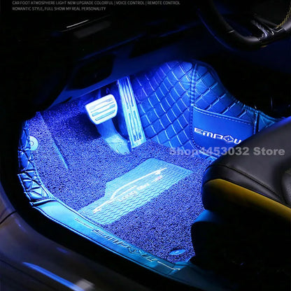 Car Foot Ambient Light RGB Led Lamp Usb For Toyota Hilux Corolla chr 4runner Crown RAV4 Wireless Remote APP Control Accessories