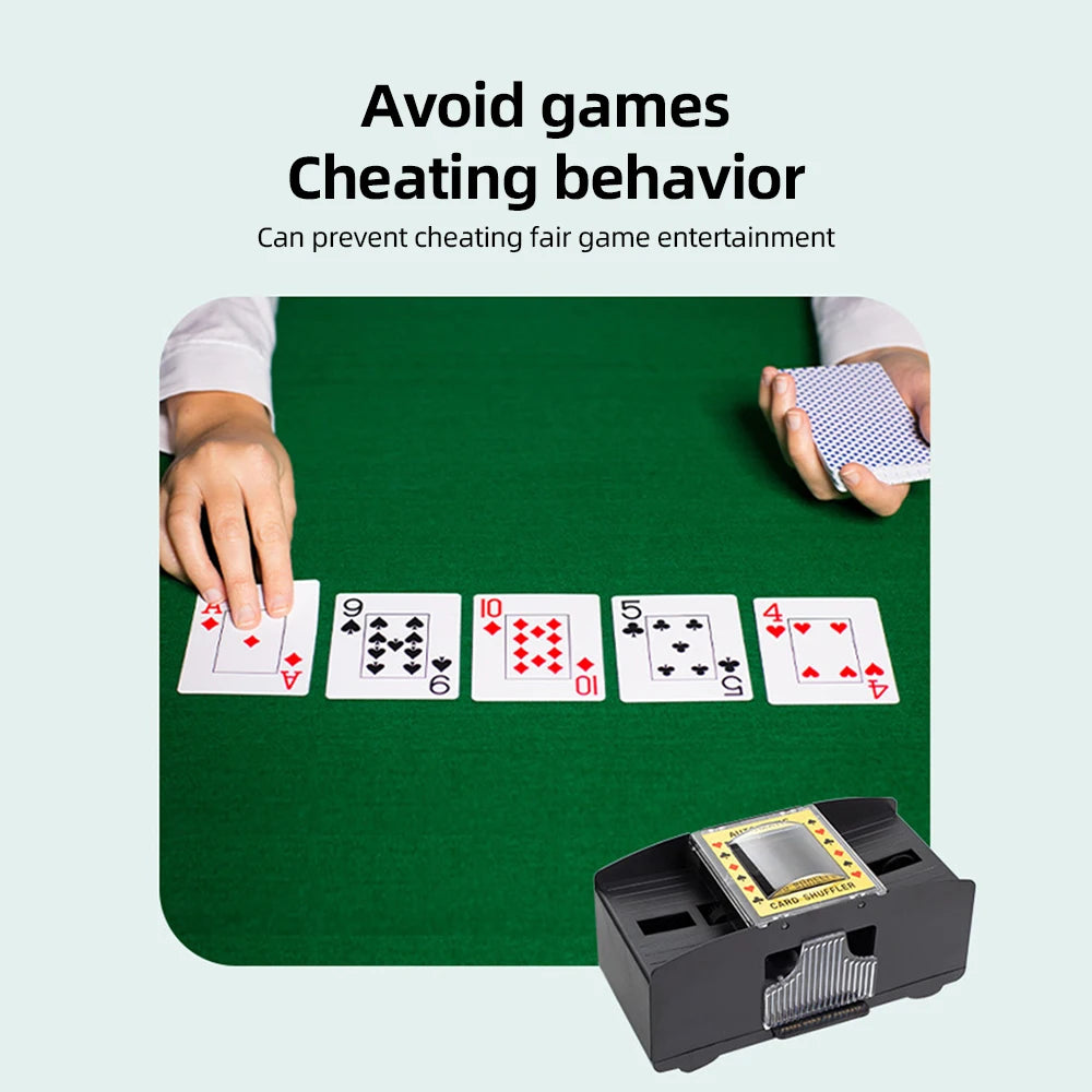 Mélangeur de cartes automatique 1/2 jeux Mélangeur de cartes de poker électrique Mélangeur à piles USB pour jeux de cartes Fête à domicile