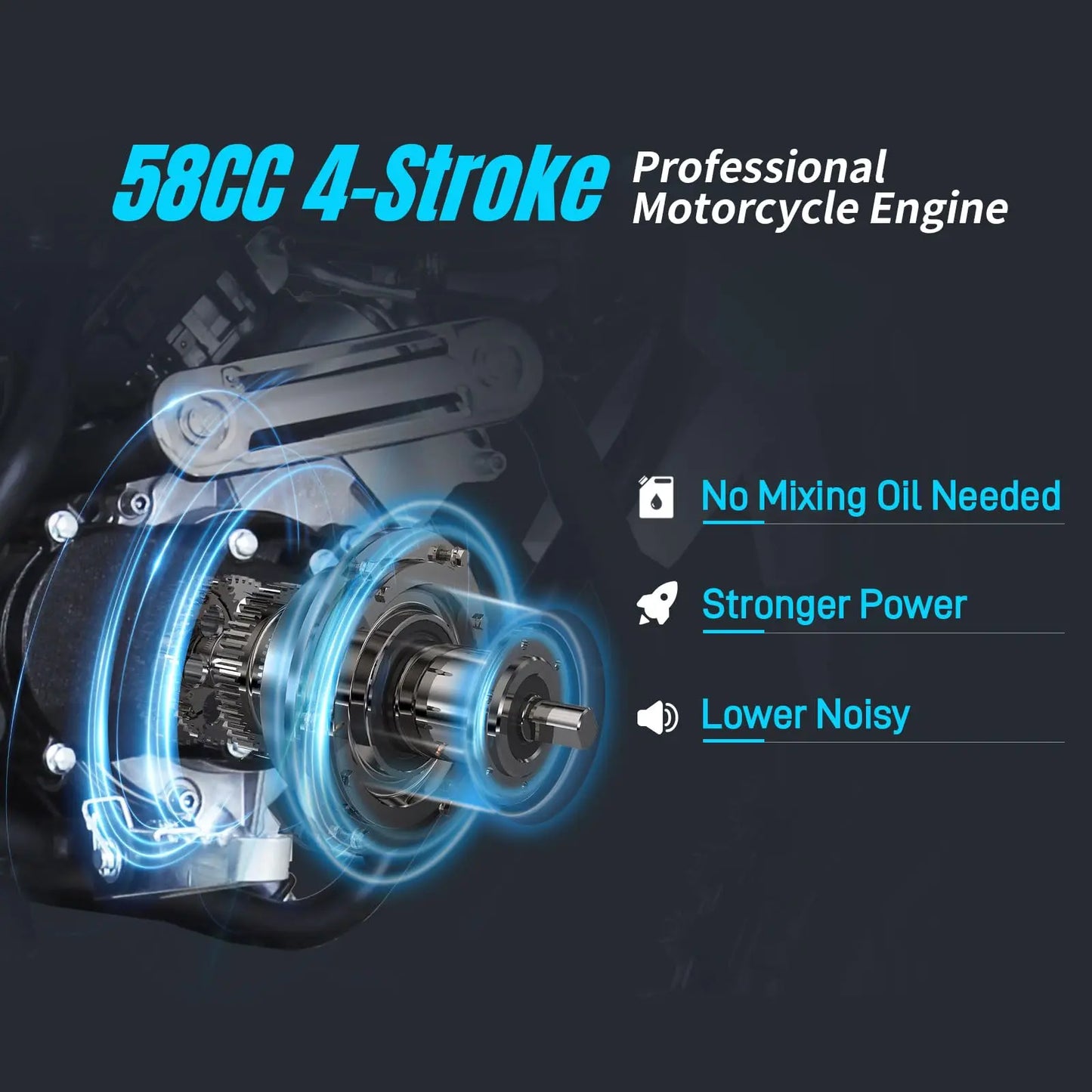 58cc Dirt Bike for Kids Off-Road Motorcycle with 4-Stroke Gas Power Sport Mini Motorcycle Gasoline Kart Children Racing Motobike