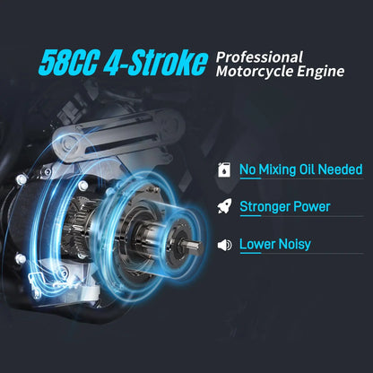 58cc Dirt Bike for Kids Off-Road Motorcycle with 4-Stroke Gas Power Sport Mini Motorcycle Gasoline Kart Children Racing Motobike