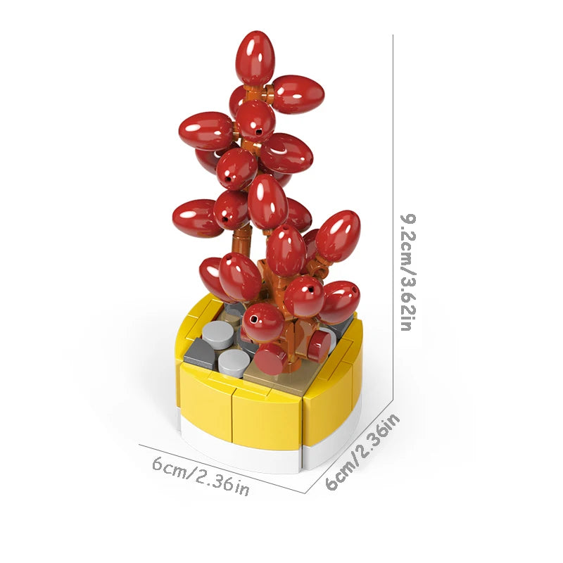 Simulation Succulents Flowers Bricks Plants Bonsai Cactus Aloe Vera DIY Assembled Toy Building Blocks Creative Kids Toys Gift