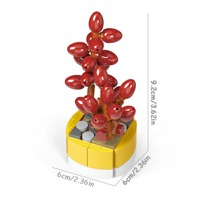 Simulation Succulents Flowers Bricks Plants Bonsai Cactus Aloe Vera DIY Assembled Toy Building Blocks Creative Kids Toys Gift
