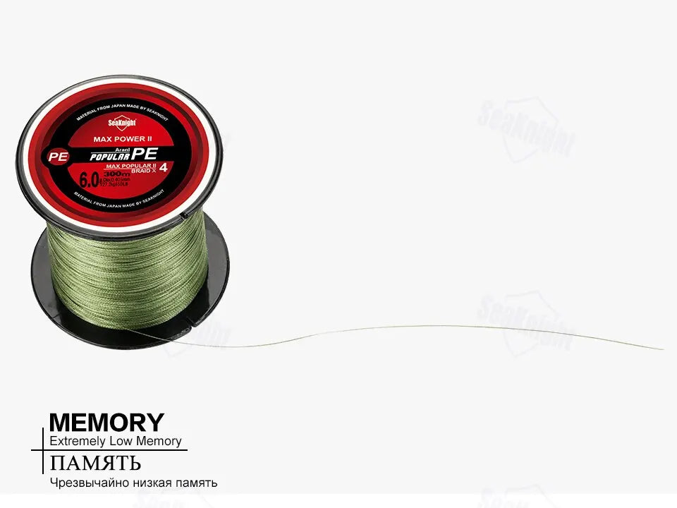 SeaKnight TriPoseidon Series 4 Strands Multifilament Fishing Line 300M PE Braided Line Smooth Carp Fishing 15lb 20lb 25lb 30lb