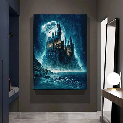 5d Diy Diamond Art Painting Kits Harry Potter Hogwarts Castle Moon Embroidery Jewelry Home Decor Cross Stitch Cartoon Kids Gift