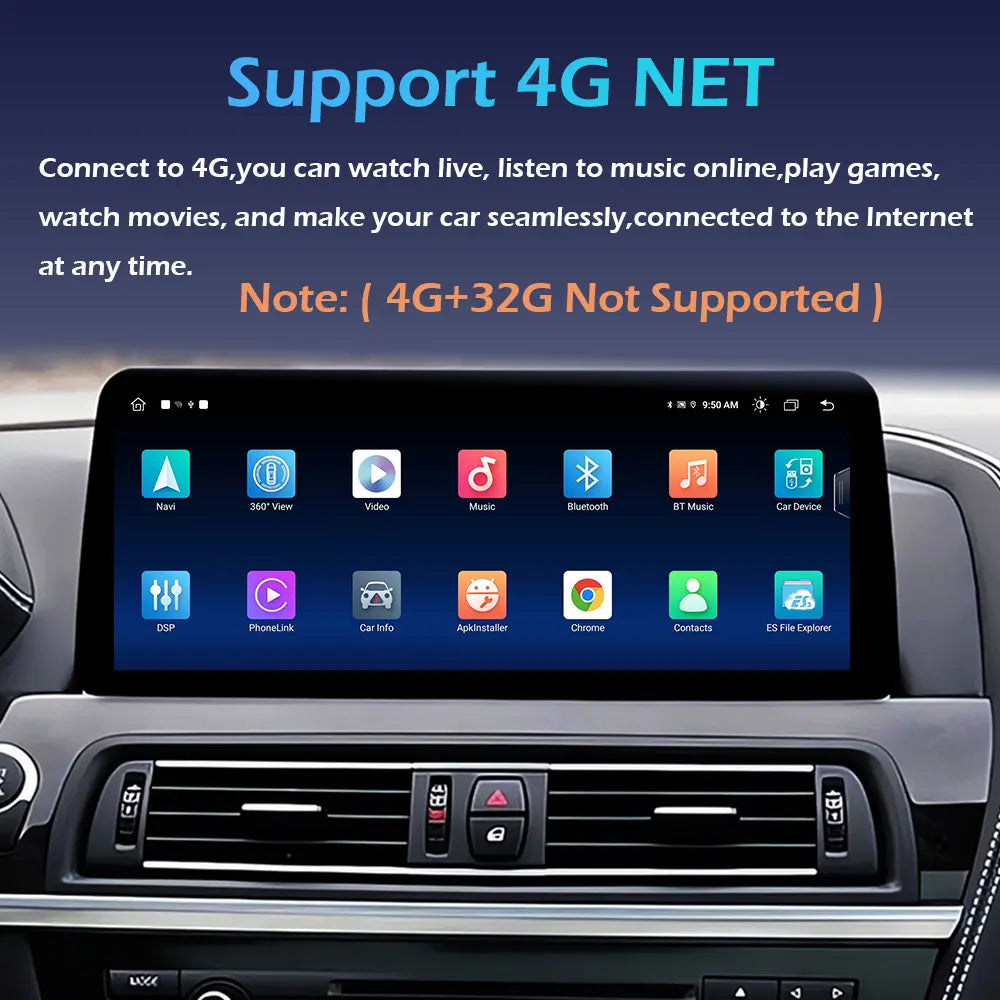 Android 14 Wireless CarPlay For BMW 5 Series F10 F11 2011 - 2017 CIC NBT System Car Radio Multimedia Video Player Navigation GPS