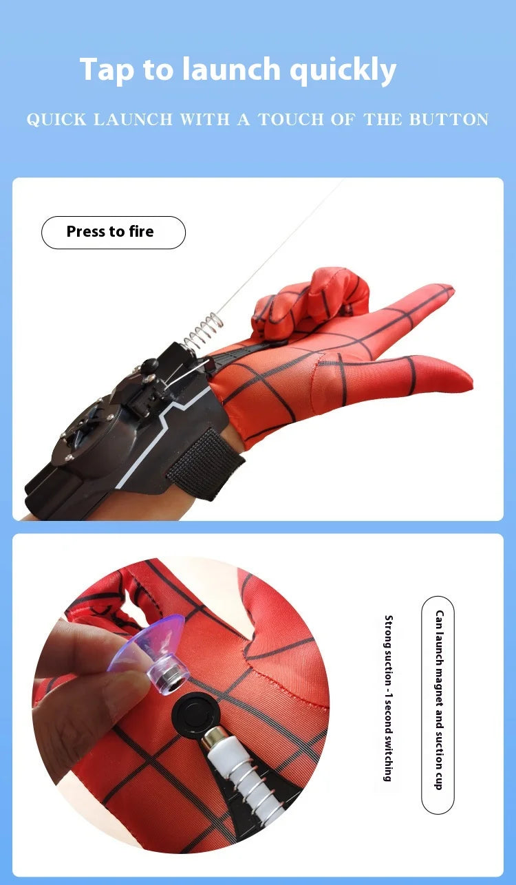 2024 New Spider Man Web Shooters Wrist Launcher Shooters Hot Peter Parker Cosplay Props Shooting Device Toy Set Boy Toy Gift