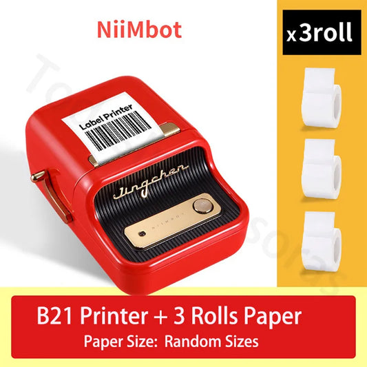 Niimbot B21 Wireless Label Printer Portable Pocket Printer Bluetooth Thermal Label Maker Fast Printing Home Office 20-50mm Paper