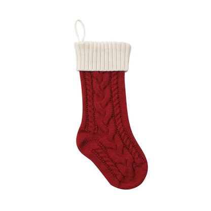 4pcs Christmas Stockings 18 Inches Large Size Cable Knitted Socks Gift Bags Christmas Decorations for Home Xmas Tree Ornaments