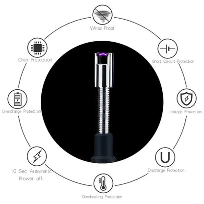70 CM BBQ Candle USB Lighters  Long adjustable Rechargeable Kitchen Windproof Cigarette Lighters Plasma Pulsed Powerful Arc