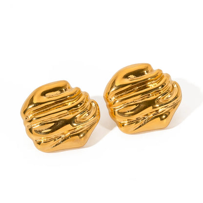 Uworld Vintage Stainless Steel Geometric Stud Earrings Waterproof Metal Statement Charm Fashion Retro Jewelry Bijoux Personalize