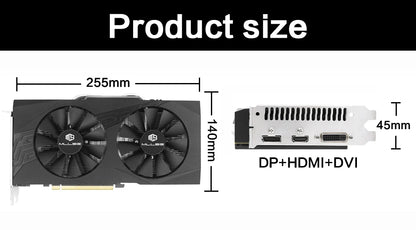 USED MLLSE AMD RX 580 8GB 2048SP Gaming Graphics Card GDDR5 256Bit PCI-E 3.0 ×16 8Pin Radeon GPU Rx 580 Video Card Placa Video
