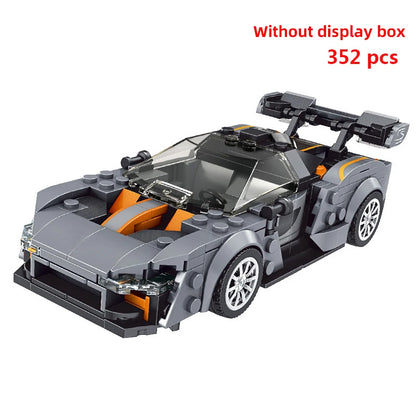 Technical Moc Car City Speed Champion Sports Car Racing Vehicle Building Blocks Brick Educational Construction Toys
