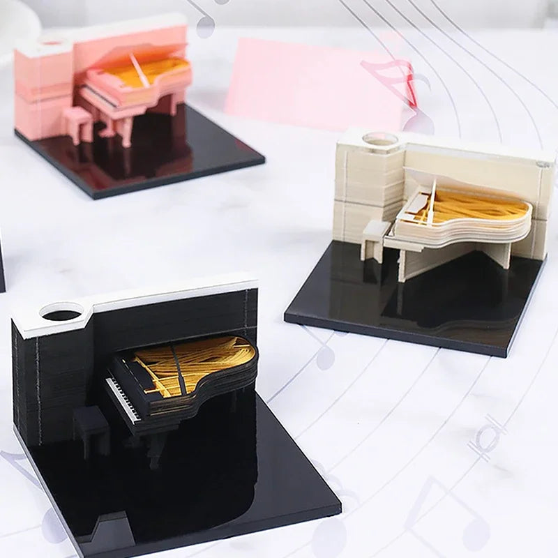 3D Piano Table Calendar Memo Pad Creative Exquisite Handicrafts Souvenirs DIY Desk Decoration New Year Gift for Office School
