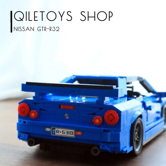 Technical building block bricks japan sport car nissans GTR R34 JDM retro model pull back vehicel toys collection for boys gifts