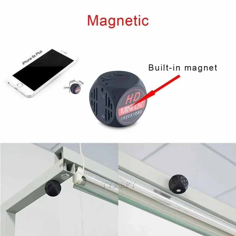 Mini cámara corporal portátil 1080P HD con visión nocturna, grabadora de video, detección de movimiento de gran angular, grabación en bucle con imán, cámaras Espia