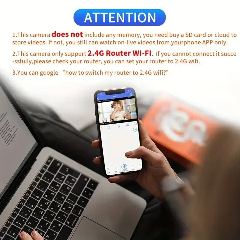 Mini caméra WiFi 1080P Surveillance Grand Angle Détection Sécurité IP Vision nocturne IR Détection de mouvement Moniteur bébé Vente chaude 2024