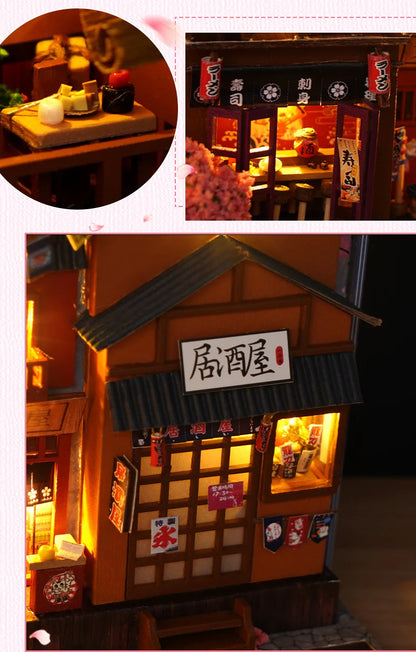 3D Wooden Puzzle DIY Book Kit Bookend Shelf Insert Alley Miniature Dollhouse Model Building Set Craft for Home Decoration P541