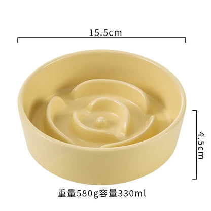 Slow Feeder Cat Bowl Ceramic Cat Food Bowl for Cervical Spine Protection Anti-choking Cat Slow Feeding Dish Bowl Pet Supplies