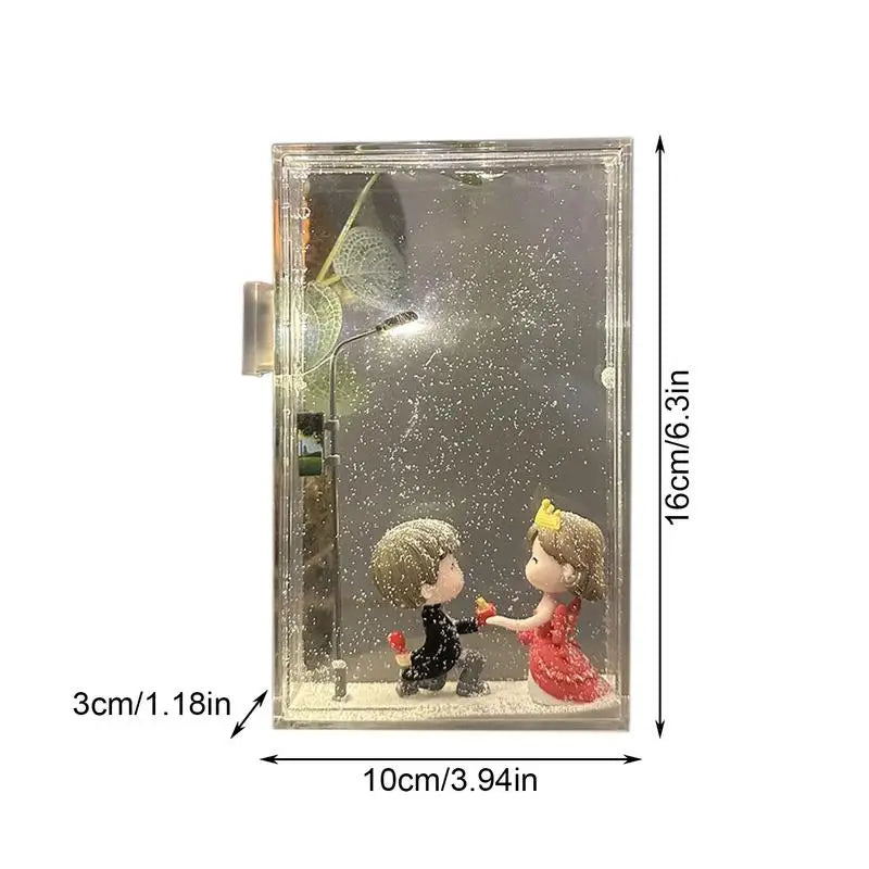 Snowy Night Flowing Small Night Light Street Light Snow Simulation Kids Toy Diy Material Package Toy Snowman Doll Christmas Gift