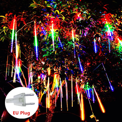 30/50cm Holiday Meteor Shower LED String Lights Christmas Falling Rain Lights Snow Falling Icicle Cascading Light Waterproof New