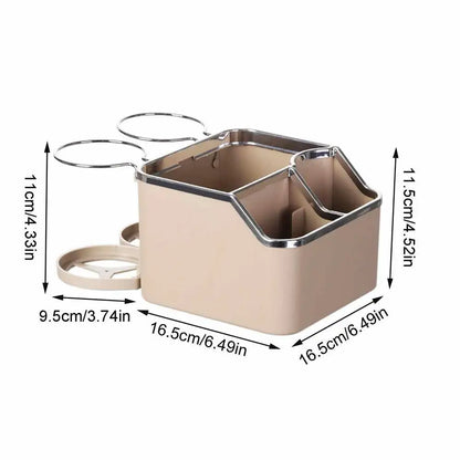 Car Armrest Cup Holder Car Storage Organizer Water Cup Holder Storage Box Water Cup Tissue Box With 2 Foldable Cup Holders