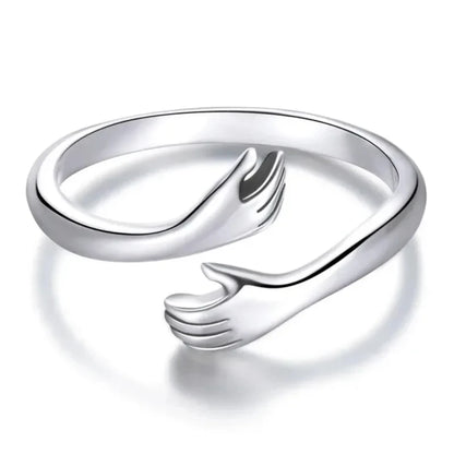 Romantic Couple Rings Women Men Adjustable Opening Forever Love Hug Lover Rings Valentine's Day Gifts Creative Jewelry Rings