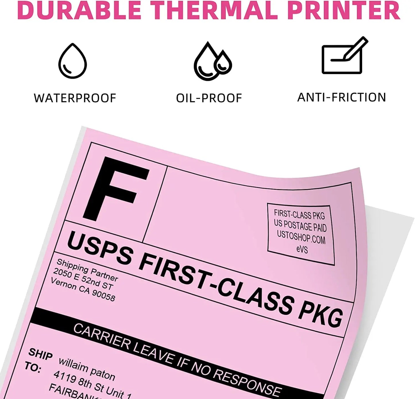 Phomemo 4x6 Thermal Labels for Shipping Label Printer - 500PCS Purple Mailing Labels 4x6 Direct Thermal Labels Fanfold BPA Free